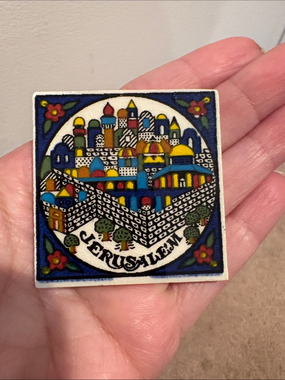 Jerusalem Decorative Tile Magnet - Multicolor